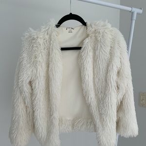 Fluffy cream colored jacket